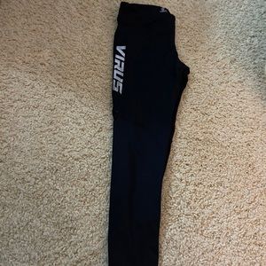 VIRUS black womens athletic leggings
